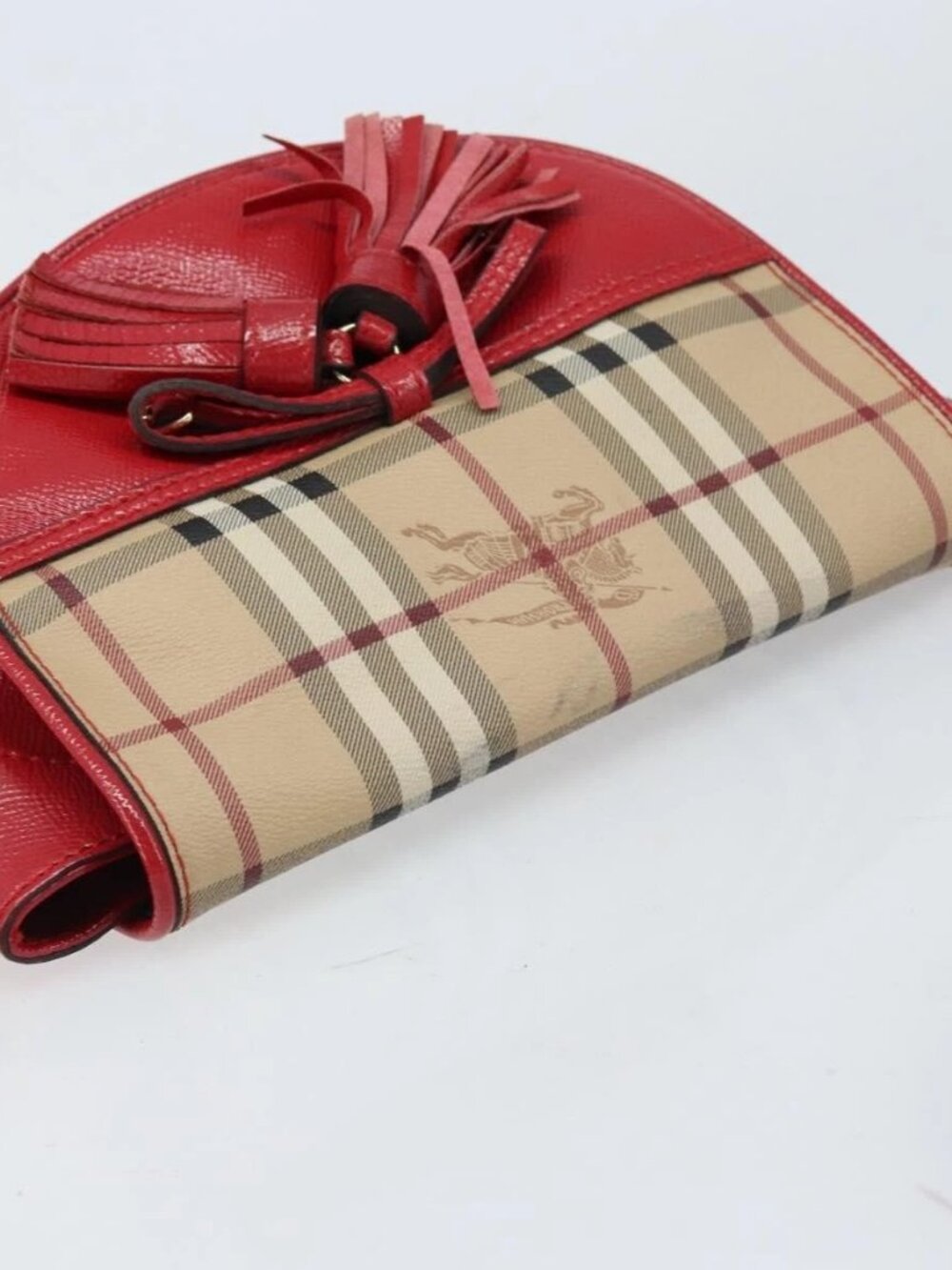 BURBERRY Nova Check Shoulder Bag PVC Beige Gold Auth 172792 - Picture 6 of 15